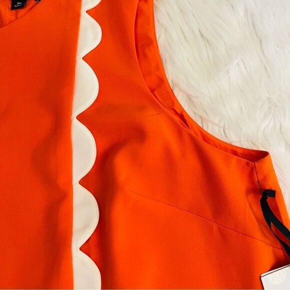 NWT Victoria Beckham Top Blouse Sleeveless Size 3X Orange Scalloped Detailing - Picture 3 of 5